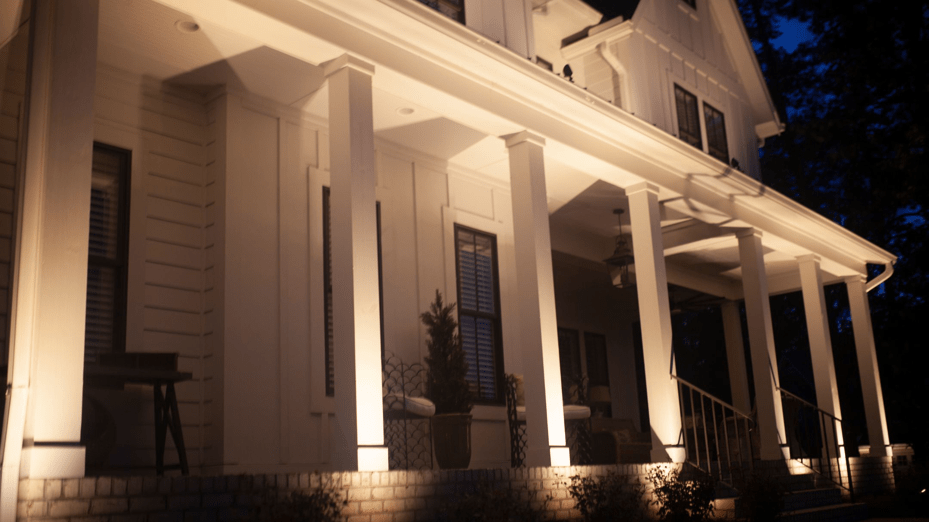 columns with outdoor lighting